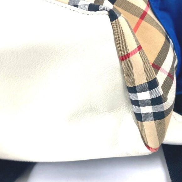 BURBERRY Bag check Backpack Leather/Canvas Beige/Orange x blue main image 14